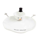 Mudpie Holiday Melted Snowman Chip and Dip Server
