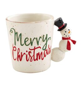 Mudpie Holiday Mug, Snowman Handle