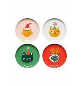 Now Designs Holiday Soak-Up Coasters, Cats Let it Meow, Set of 4