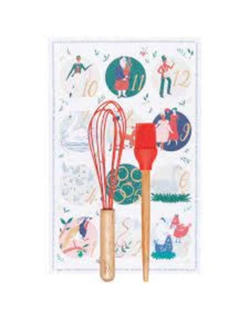Now Designs Holiday 12 Days Gift Towel, Whisk, Brush Gift Set, Set of 3 disc