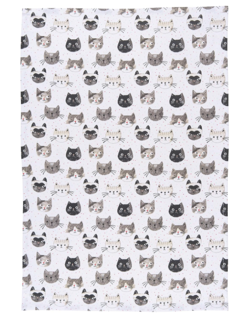 Now Designs Dish Towel Cats Meow, cat faces