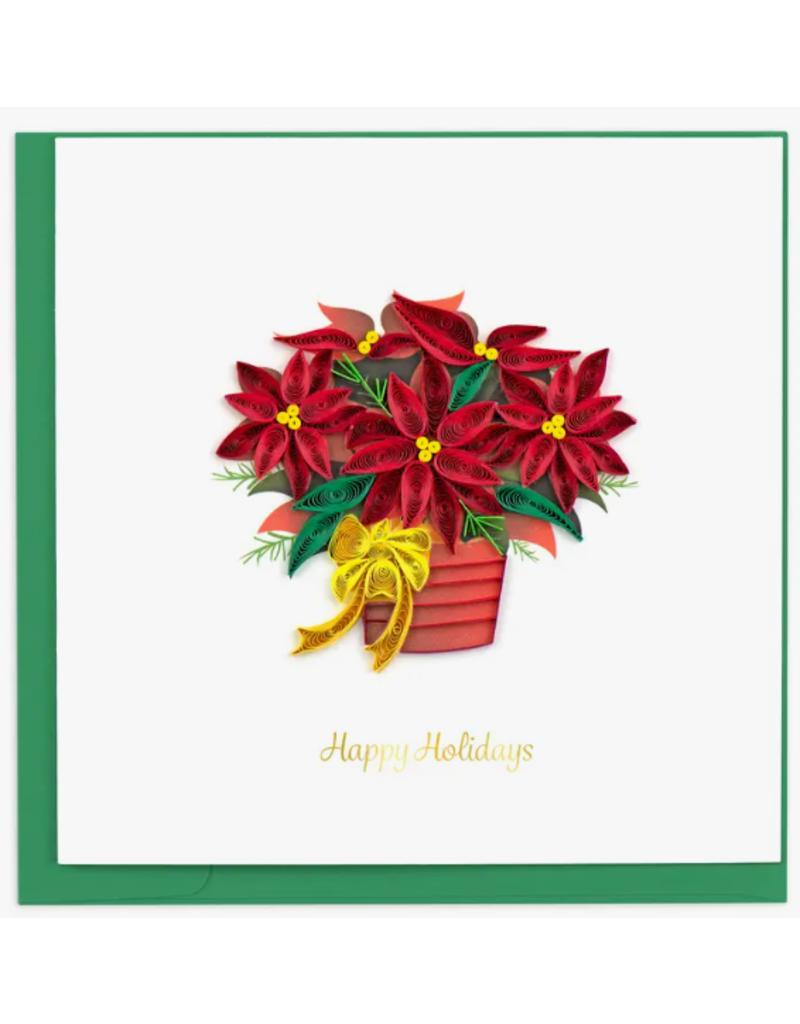 Holiday Greeting Card, Quill - Poinsettia, 6x6