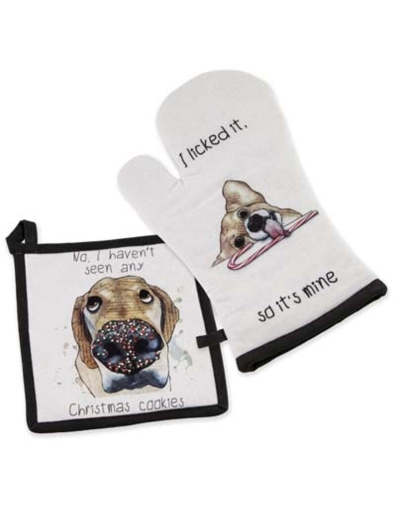 Boston International Holiday Mitt Glove & Potholder Set, Dog Treats