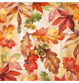 Boston International Fall Cocktail Napkins, Bright Autumn Foliage, 20x