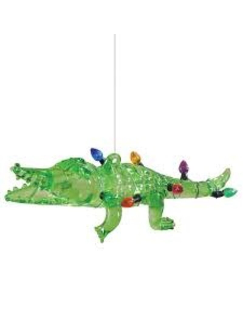 C and F Home Ornament, Alligator with Lights