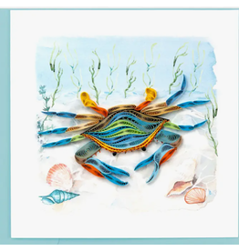 Quilling Card Greeting Card, Quill - Everyday, Blue/Orange Crab, 6x6