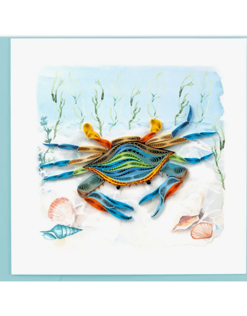 Quilling Card Greeting Card, Quill - Everyday, Blue/Orange Crab, 6x6