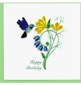 Greeting Card, Quill - Birthday, Hummingbird, 6x6