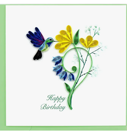 Quilling Card Greeting Card, Quill - Birthday, Hummingbird, 6x6