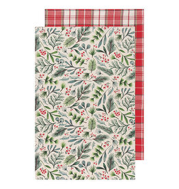 Now Designs Holiday Dish towels, Bough and Berry, Set of 2