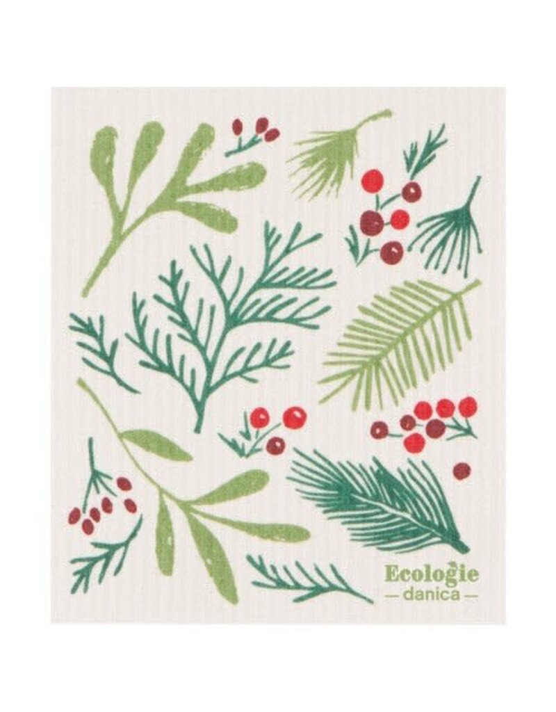 Now Designs Holiday Swedish Dish Cloth Bough and Berry now