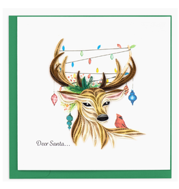 Holiday Greeting Card, Quill - Reindeer with Lights, 6x6 disc