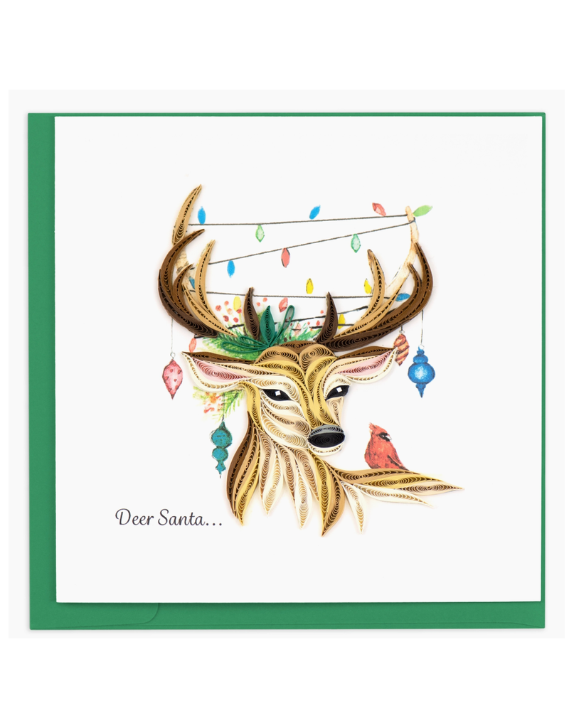 Holiday Greeting Card, Quill - Reindeer with Lights, 6x6 disc