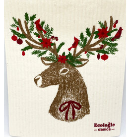 Now Designs Holiday Swedish Dish Cloth Dasher Deer now discntd