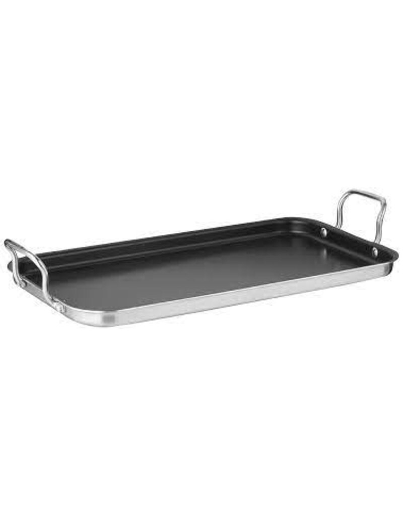 Cuisinart Nonstick Double Burner Griddle, 10" x 18", Stainless Ext ciw