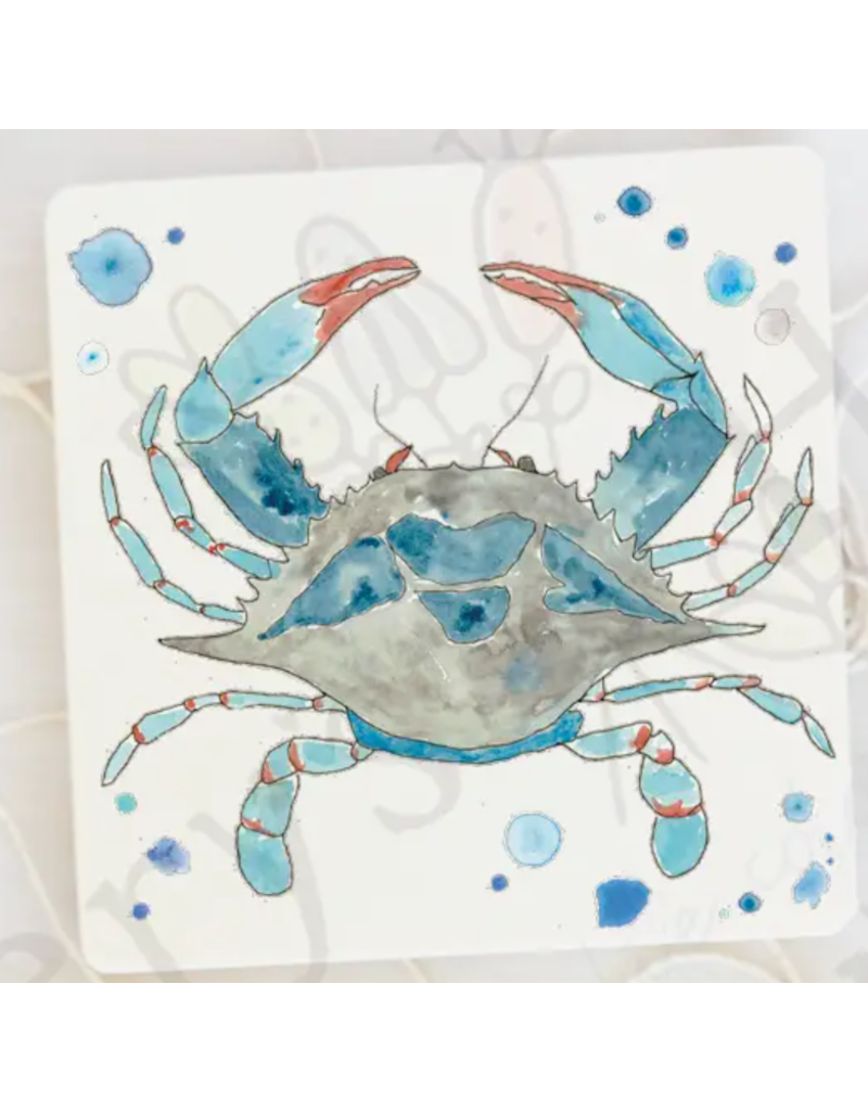 Absorbent Stone Coaster, Blue Crab