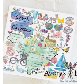 Absorbent Stone Coaster, South Carolina Map, avery*