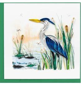 Quilling Card Greeting Card, Quill - Everyday, Blue Heron, 6x6*