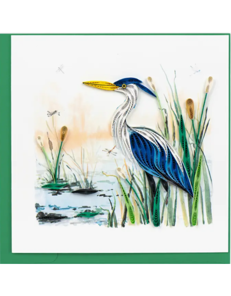 Quilling Card Greeting Card, Quill - Everyday, Blue Heron, 6x6*