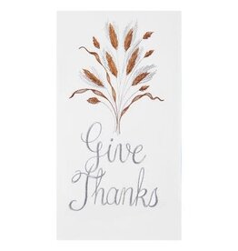 C and F Home Fall Towel, Give Thanks, wheat, floursack