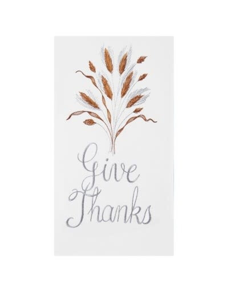 C and F Home Fall Towel, Give Thanks, wheat, floursack