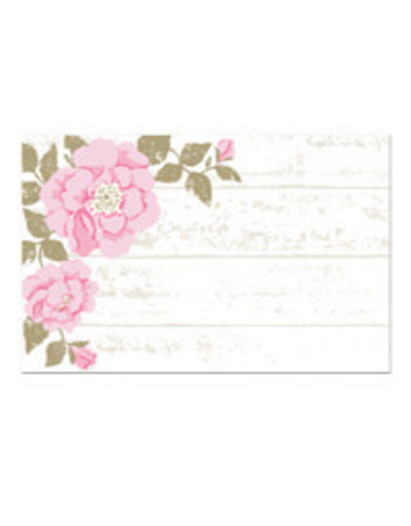 Note Card, Pink Roses, with kraft envelope 3.5x2.25