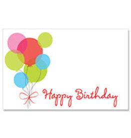 Note Card, Happy Birthday Balloons, with kraft envelope 3.5x2.25