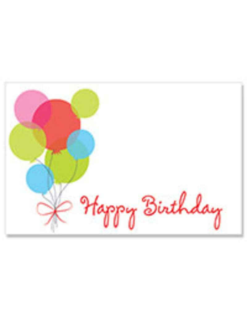 Note Card, Happy Birthday Balloons, with kraft envelope 3.5x2.25