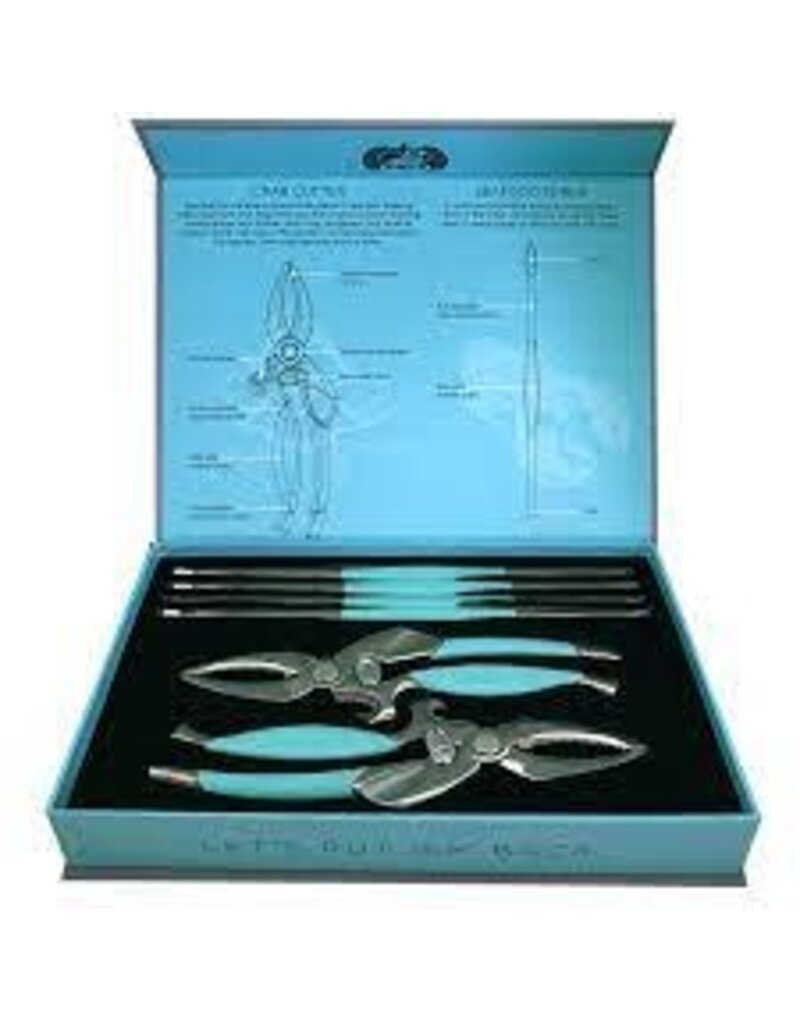 Toadfish BLUE TDFSH Crab Tool Set-2 crackers, 4 forks