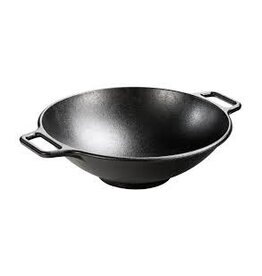 Lodge Cast Iron Flat Bottom Wok 14'', Preseasoned cirr