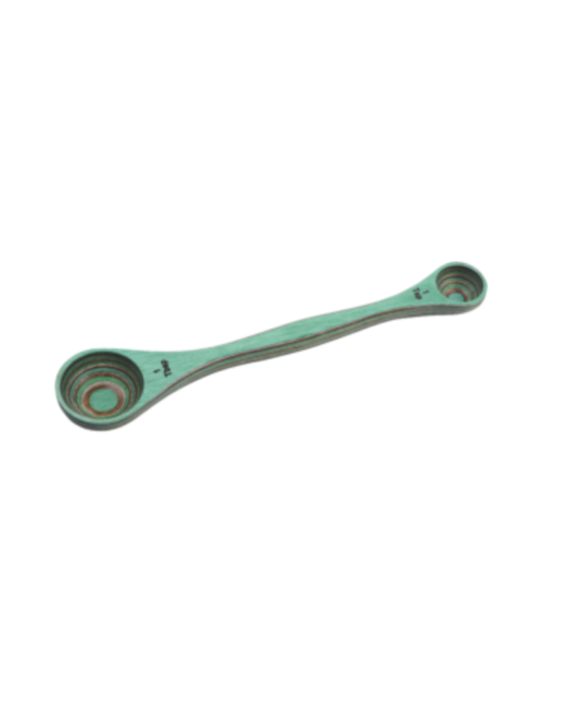 Island Bamboo/Wilshire Mint Green Pakkawood Double Measuring Spoons, 9"