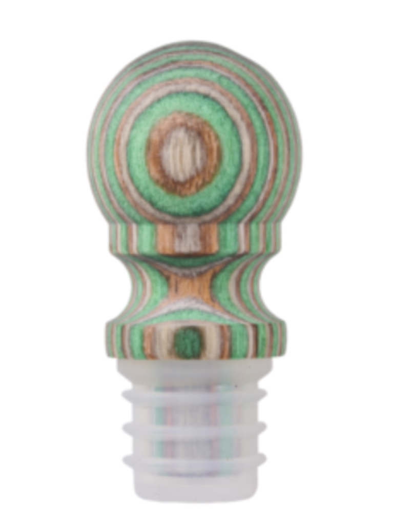 Island Bamboo/Wilshire Mint Green Pakkawood Bottle Stopper