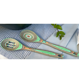 Island Bamboo/Wilshire Mint Green Pakkawood Spoon, 12" disc