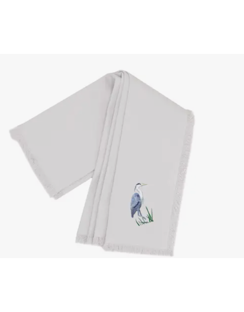 Rightside Design Embroidered HERON Cotton Napkins, Set of 4, GRAY