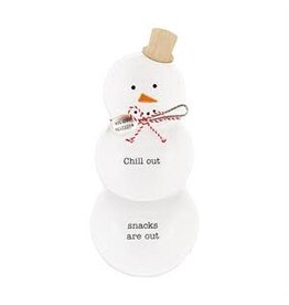 Mudpie Holiday Snowman 3-Bowl Set With Spoon, 11"