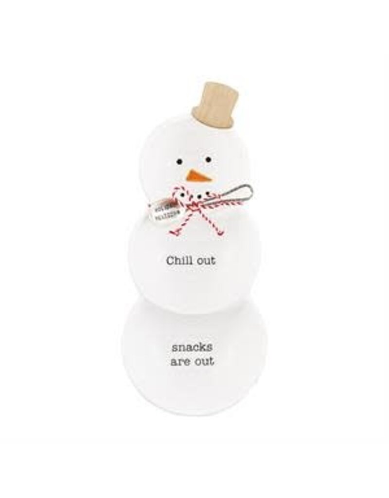 Mudpie Holiday Snowman 3-Bowl Set With Spoon, 11"