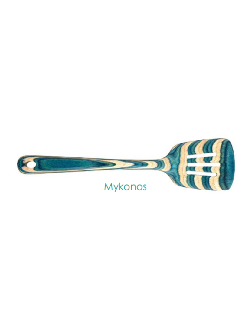 Totally Bamboo Mykonos Teal Baltique Slotted Turner Spatula disc