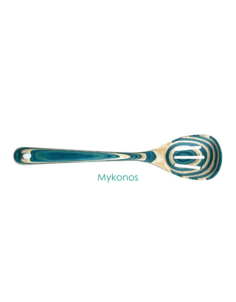 Totally Bamboo Mykonos Teal Baltique Slotted Spoon disc