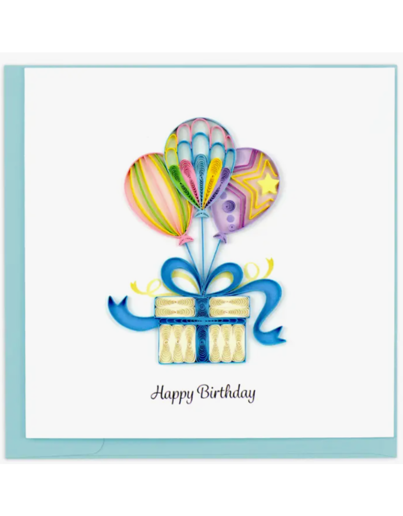 Greeting Card, Quill - Birthday, Gift & Balloons, 6x6