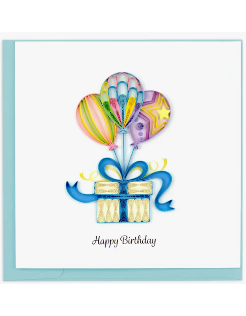 Quilling Card Greeting Card, Quill - Birthday, Gift & Balloons, 6x6