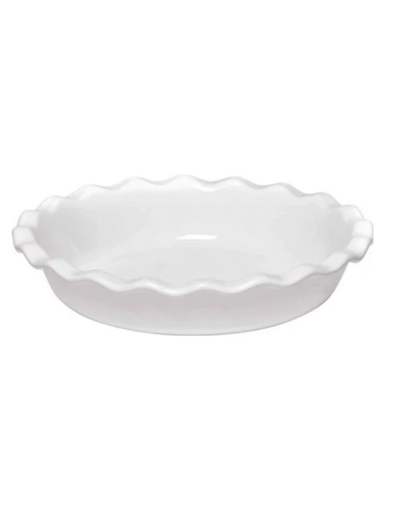 Emile Henry/Marcato EH Pie Dish, White, 9'', 1.4Qt cir