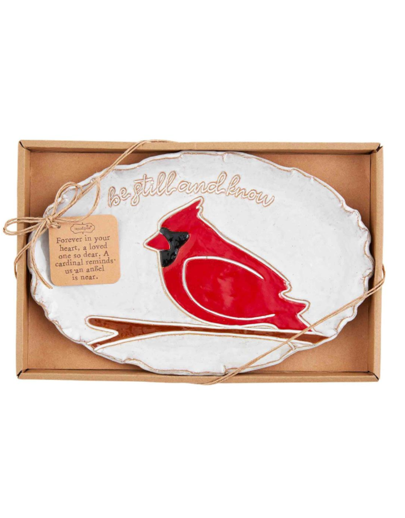 Mudpie Holiday Cardinal Plate, Be Still