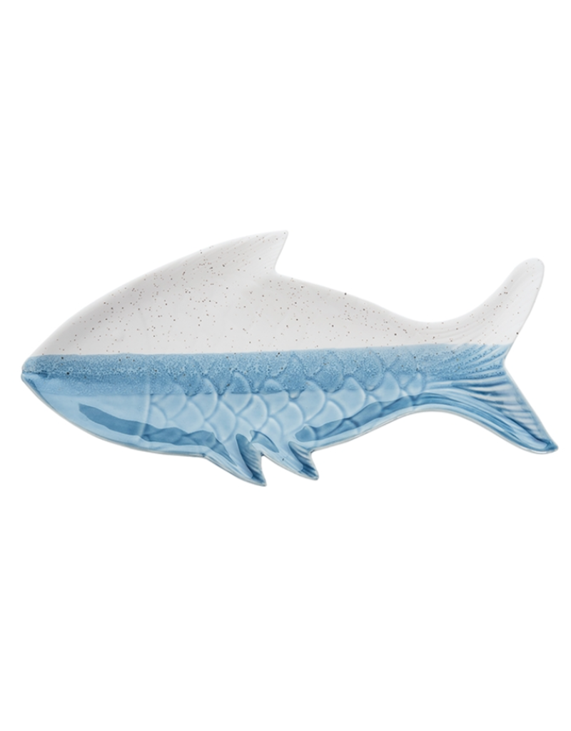 Beachcombers Blue & Bisque Fish Plate, 10"