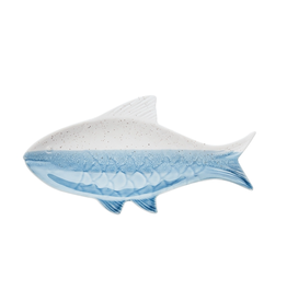 Beachcombers Blue & Bisque Fish Plate, 7"