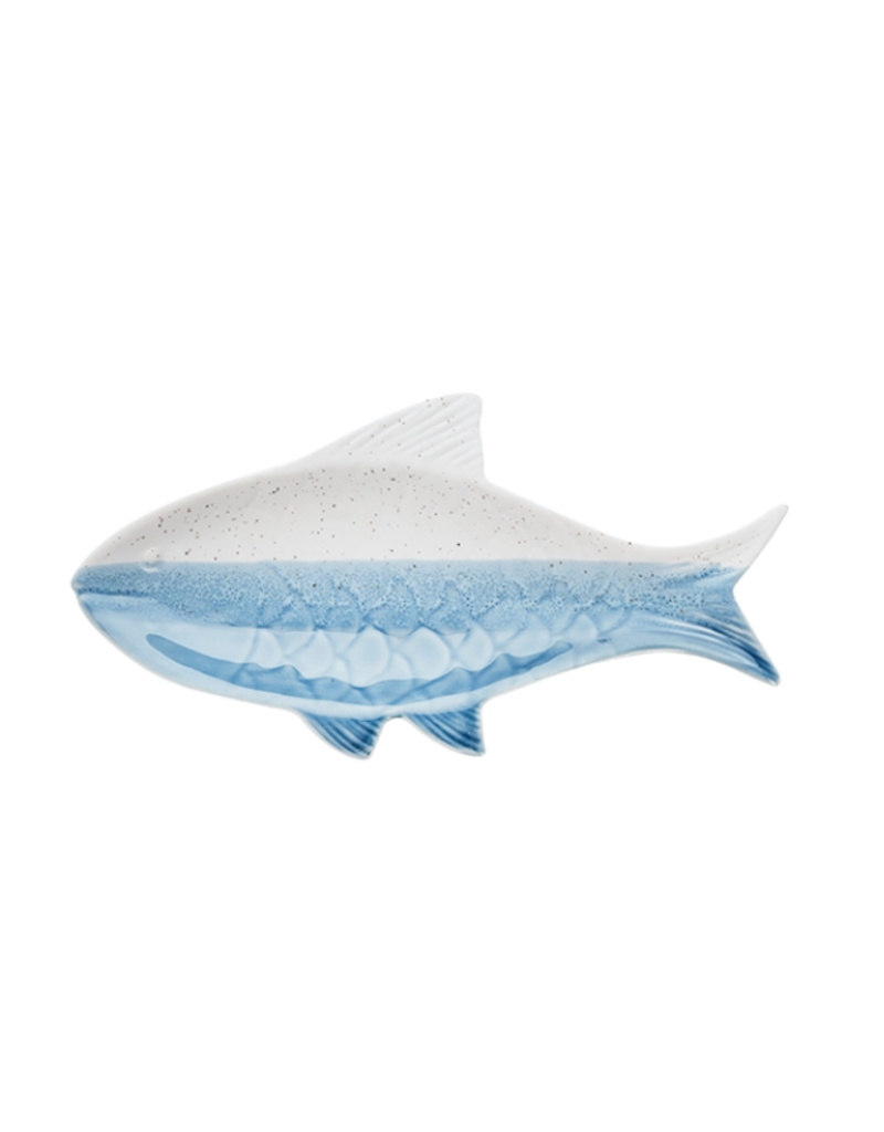 Beachcombers Blue & Bisque Fish Plate, 7"