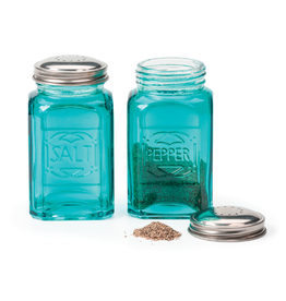 RSVP Retro Salt and Pepper Set, Turquoise