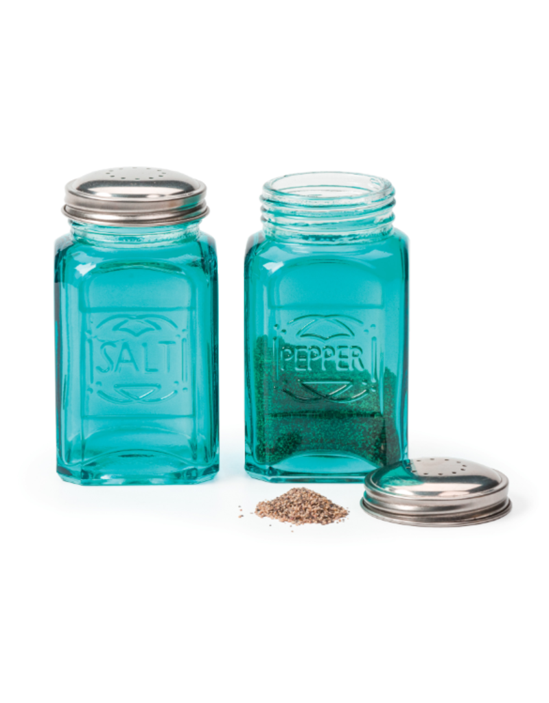 RSVP Retro Salt and Pepper Set, Turquoise