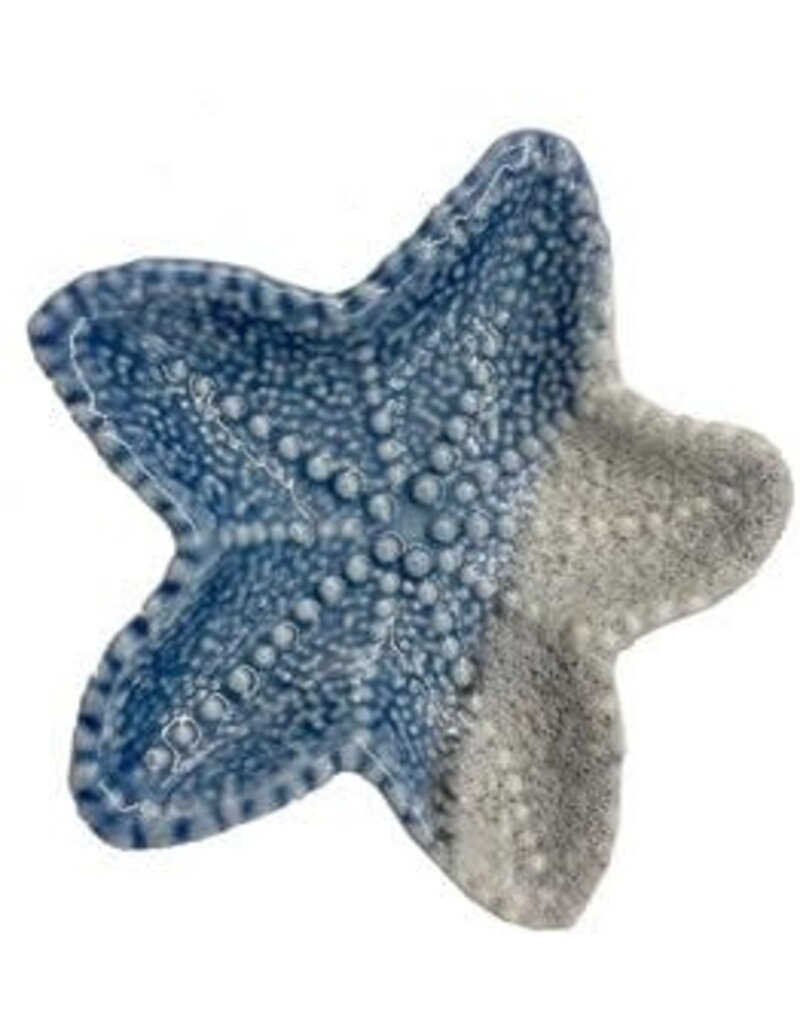 Beachcombers Blue & Bisque Sea Starfish Plate, 6"