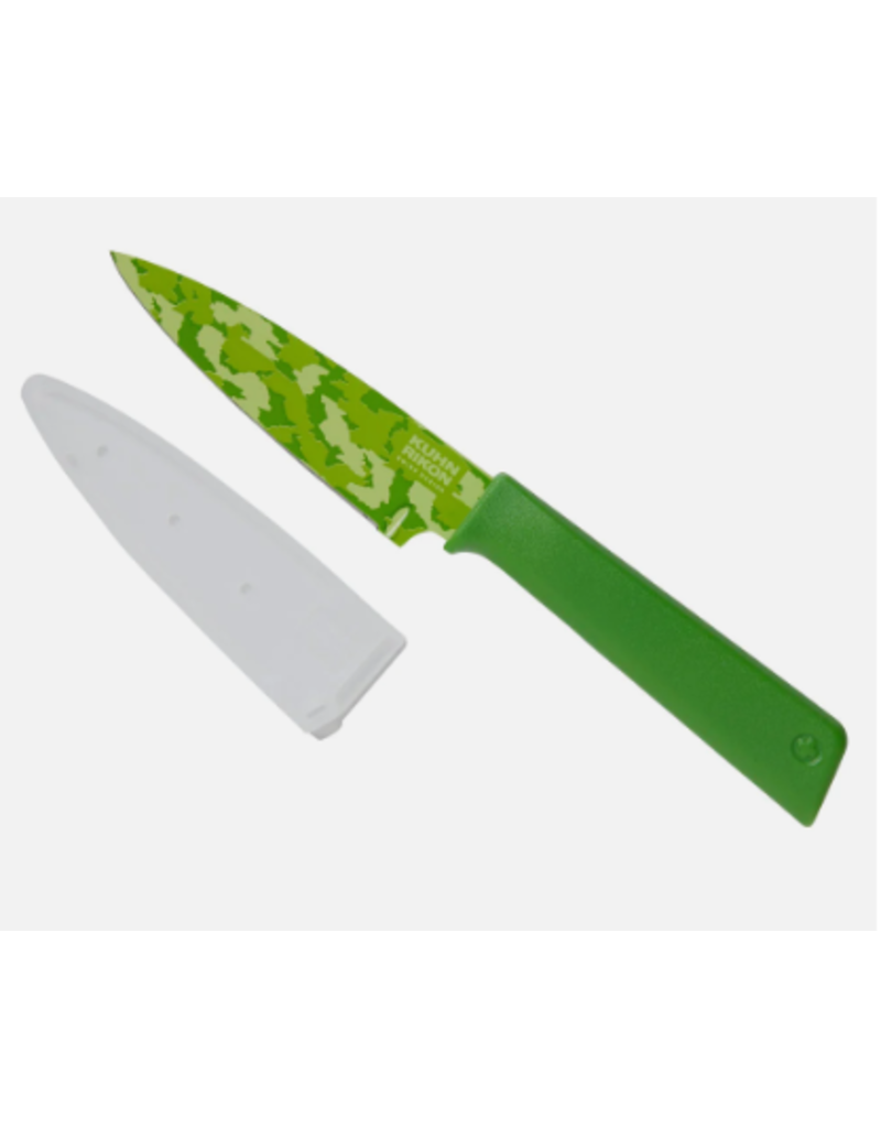 Kuhn Rikon Paring Knife Green Camo, straight edge