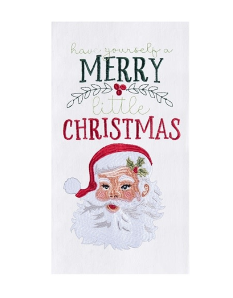 C and F Home Holiday Dish Towel Merry Little Christmas, Santa, floursack